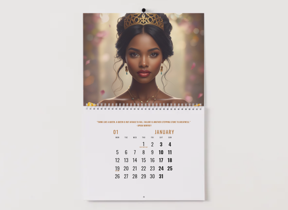NEW! 2026 Calendar - Princesses & Fairies with Inspirational Quotes From Black Women